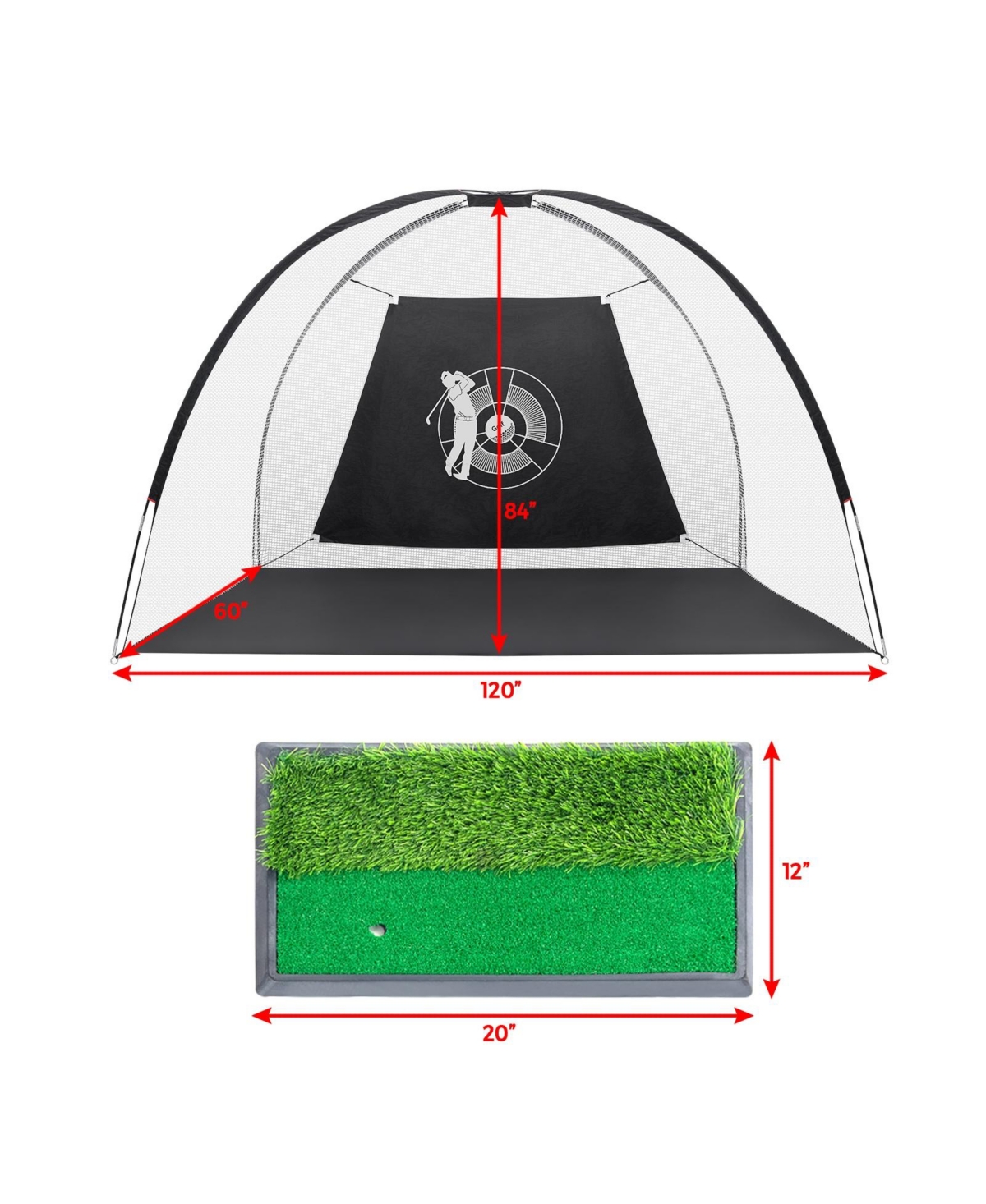Skonyon 3-in-1 Portable 10 Feet Golf Practice Set