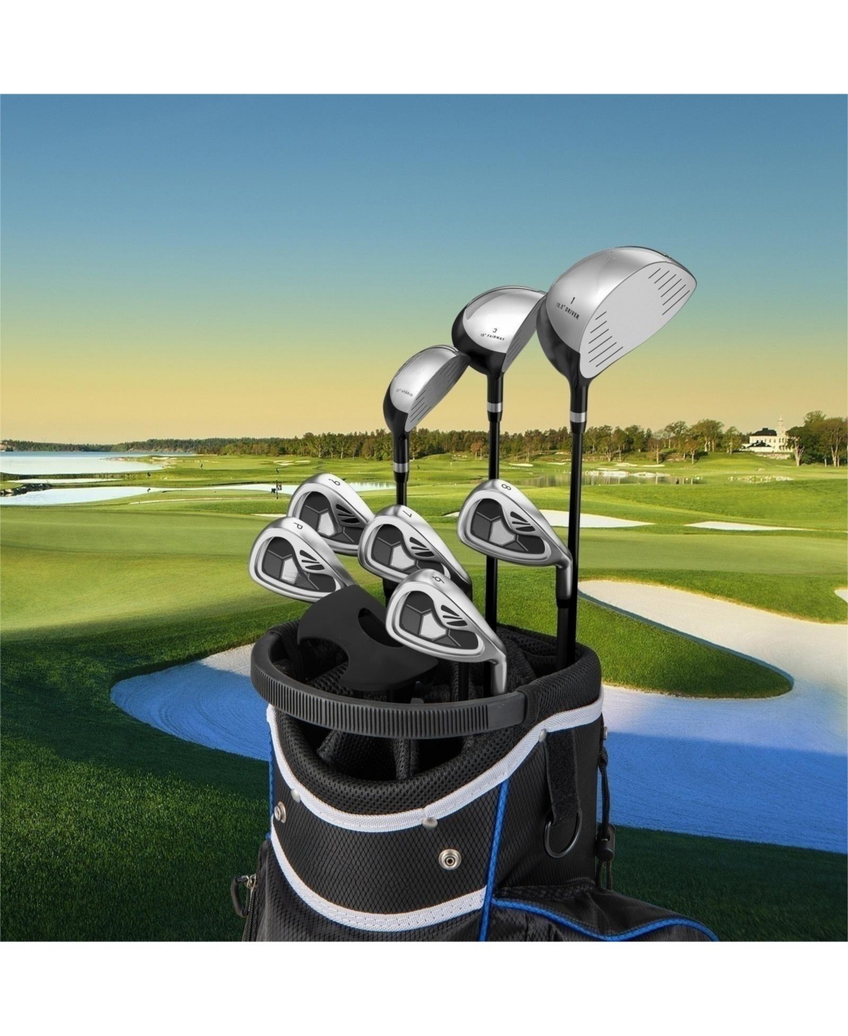 Skonyon Men's 9 Pieces Complete Golf Club Set-Gray