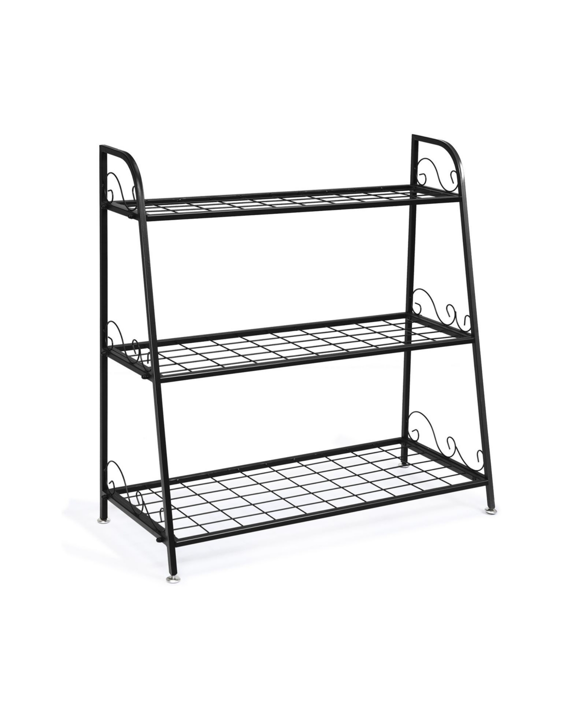 3-Tier Metal Plant Stand Shelf Display Rack for Plants Shoes Flower Pot - Black