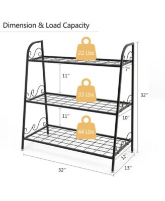 3-Tier Metal Plant Stand Shelf Display Rack for Plants Shoes Flowerpot