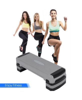 35 Inch Aerobic Cardio Adjustable Exercise Stepper with Risers