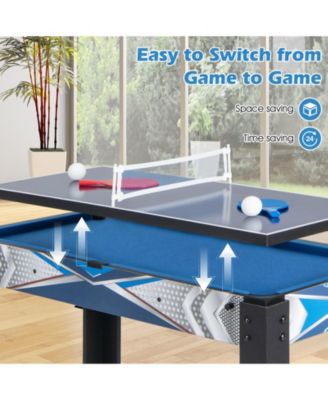 6-In-1 Combo Game Table with Basketball Billiards Ping Pong Hockey Shuffleboard