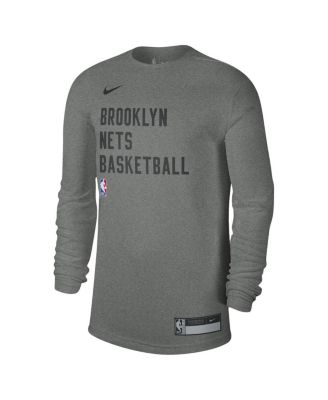 Men's and Women's Heather Gray Brooklyn Nets 2023/24 Legend On-Court Practice Long Sleeve T-Shirt