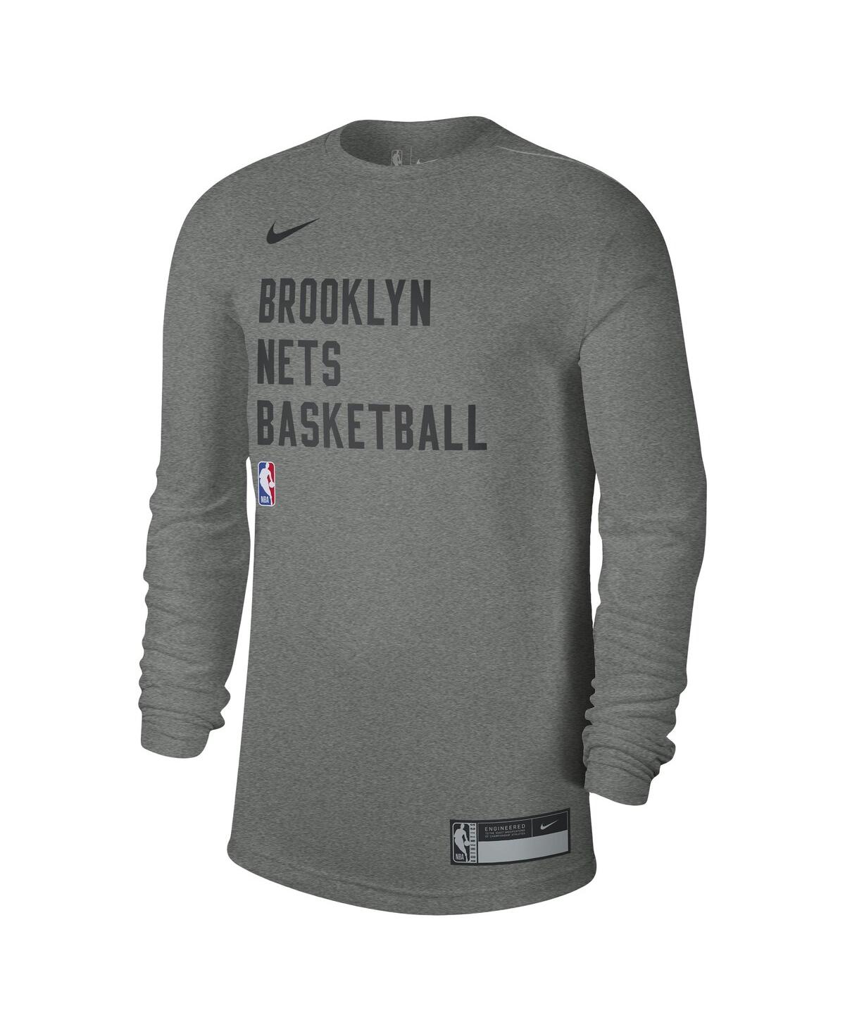 Nike Men's And Women's Heather Gray Brooklyn Nets 2023/24 Legend On-court Practice Long Sleeve T-shirt In Heather Gray