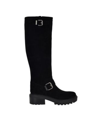 Women's Lenni Knee High Suede Lug Sole Buckle Riding Boots