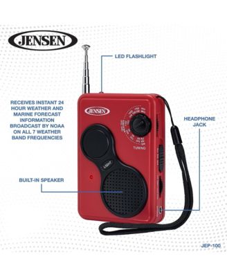 JEP-100 Am/Fm Weather Band Radio With Flashlight