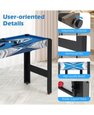 6-In-1 Combo Game Table with Basketball Billiards Ping Pong Hockey Shuffleboard