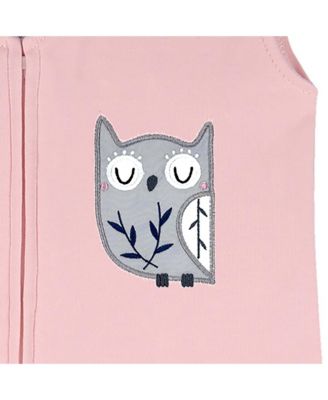 Forever Friends White/Pink/Gray Woodland Fox/Owl 4-Piece Nursery Crib Baby Bedding Set