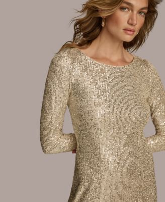 【Donna Karan New York】Jewel-Neck Embellished Gown Donna Karan New York Women's Jewel-Neck Embellished Gown