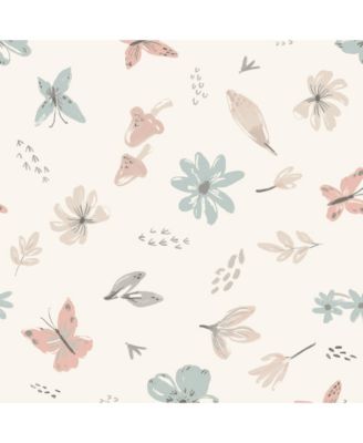 Baby Blooms Watercolor Floral/Butterfly Cotton Fitted Crib Sheet