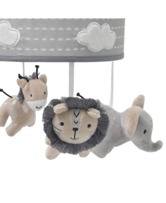 Jungle Safari Gray Elephant/Lion/Giraffe Musical Baby Crib Mobile Toy