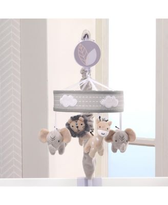 Jungle Safari Gray Elephant/Lion/Giraffe Musical Baby Crib Mobile Toy