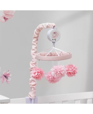 Signature Botanical Baby Pink Floral Musical Baby Crib Mobile