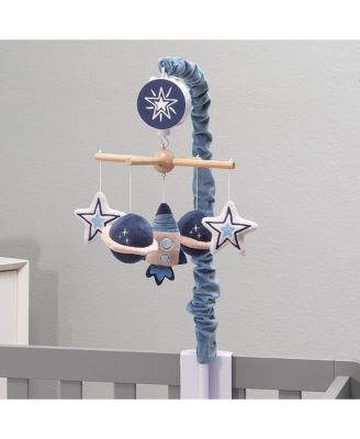 Sky Rocket Planets/Stars Musical Baby Crib Mobile Soother Toy- Blue