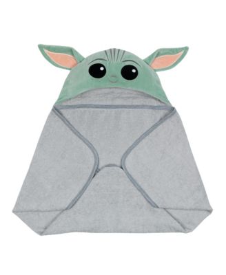 Baby Boys Star Wars The Child/Baby Yoda/Grogu Gray Hooded Bath Towel