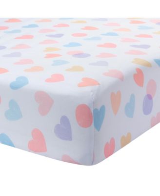 Rainbow Hearts Pink/Purple 3-Piece Baby Crib Bedding Set