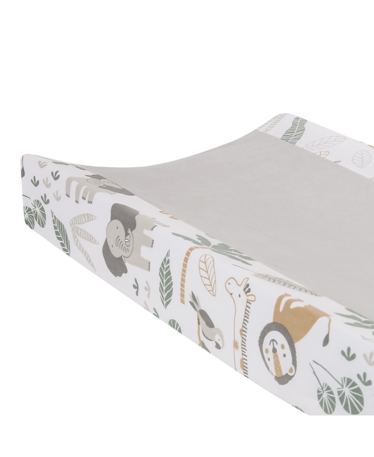 Lambs & Ivy Jungle Friends Soft, Warm & Cozy Safari Changing Pad Cover -- Gray