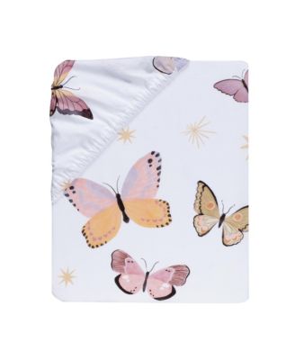 Butterfly Dreams Breathable 100% Cotton Fitted Baby Crib Sheet