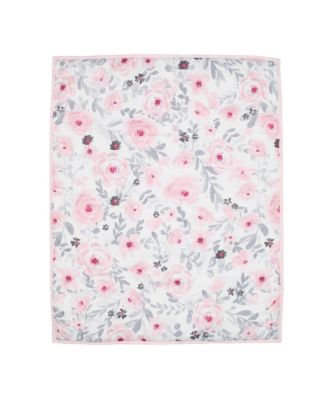 Blossom Pink Watercolor Floral 3-Piece Mini Crib Bedding Set