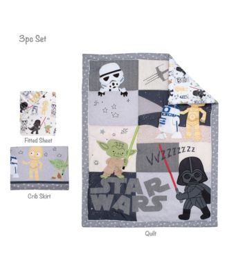 Star Wars Classic 3-Piece Baby Crib Bedding Set - Yoda/Darth Vader