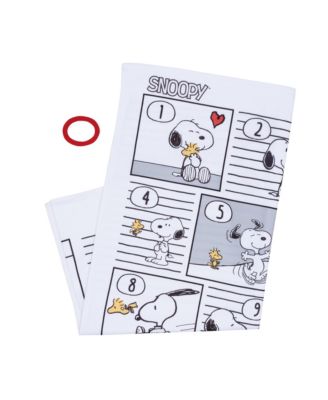 Snoopy Milestone Photo Opportunity Black/White Fleece Baby Blanket