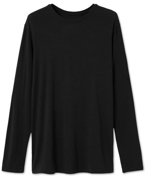 Мужская футболка SAXX Snooze Relaxed-Fit Heathered Long-Sleeve Sleep T-Shirt, цвет: Чёрный