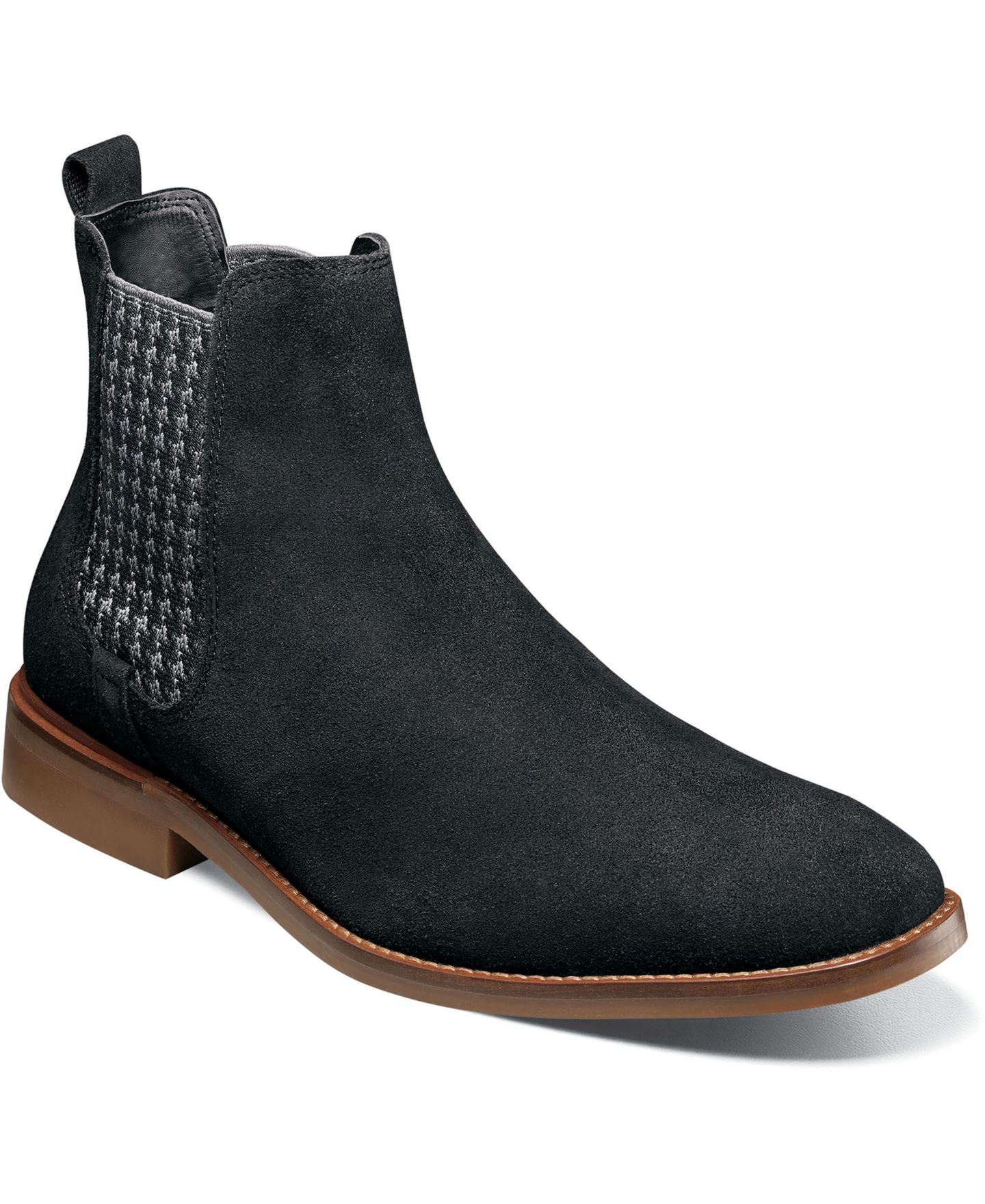 Мужские ботинки Stacy Adams Gabriel Plain Toe Chelsea, цвет: Чёрный замшевый — фото 1