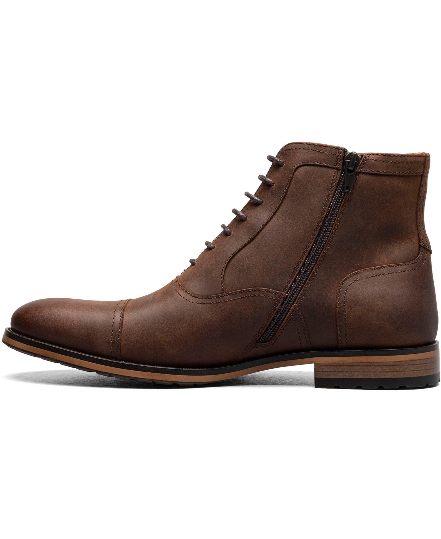 Мужские ботинки Stacy Adams Porter Cap Toe Side Zip, цвет: Коричневый — фото 5