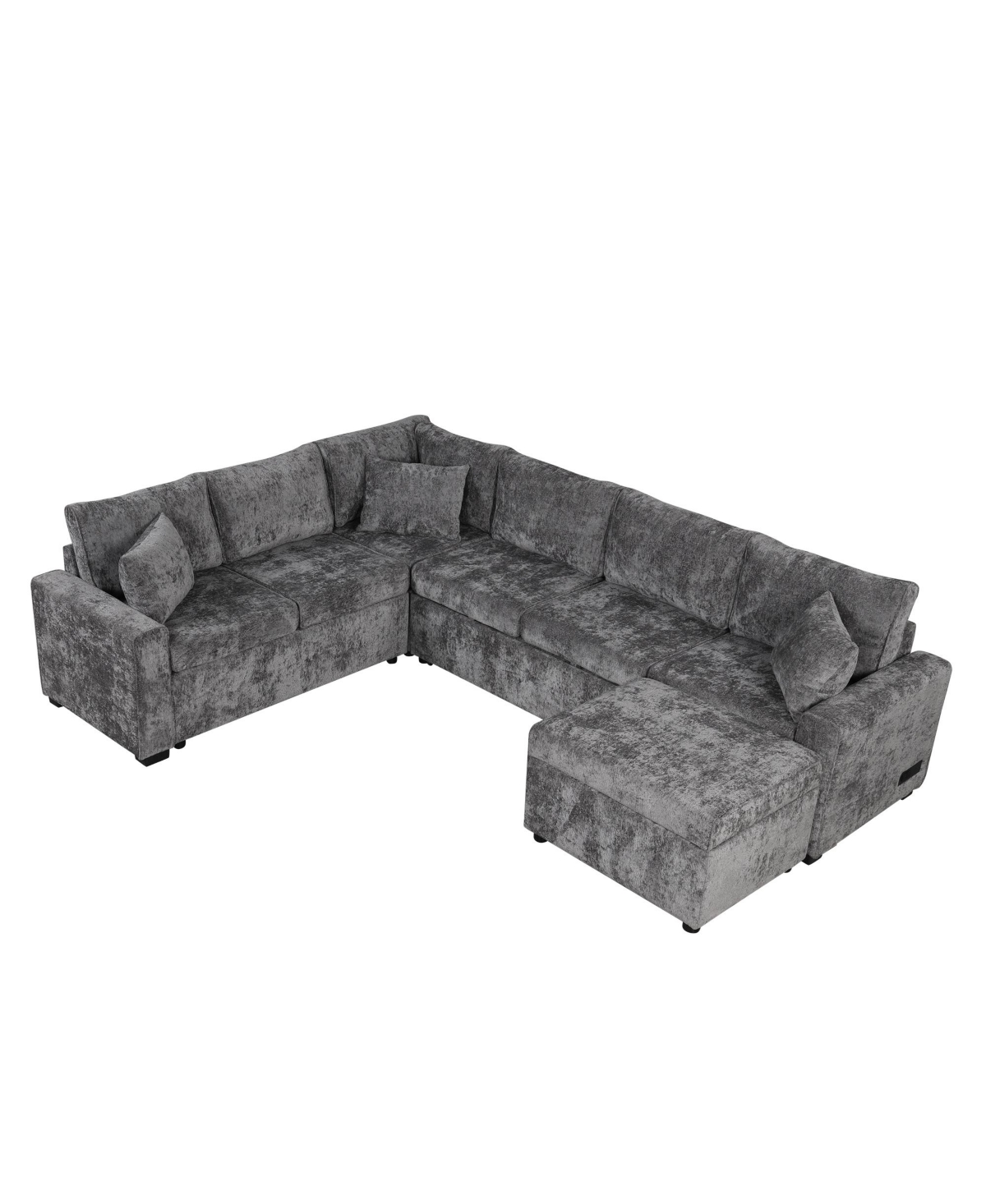 Streamdale Furniture 112" Sectional Pull-out Sofa with Storage Ottoman