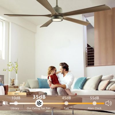 Modern Wood Ceiling Fan with Light and Remote (60")