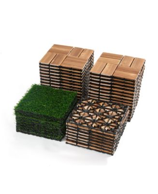 Simplie Fun 36pcs Wood-Plastic Floor Tiles for Outdoor Spaces - Macy's