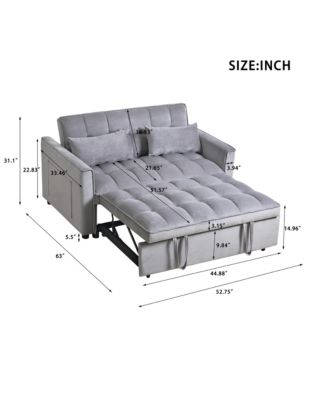 Streamdale Convertible Sleeper Sofa Bed with Velvet Loveseat