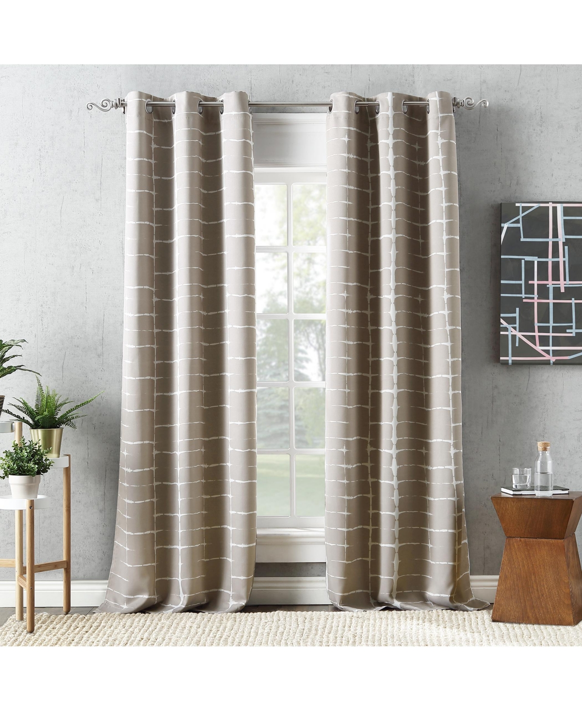 Saki Shibori Print Blackout Grommet Curtain Panel