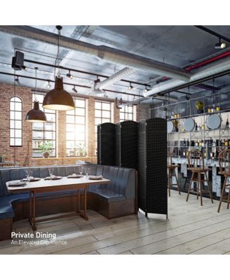 Extra Wide Double Hinged Panels Mesh Hand-Woven Design Room Divider