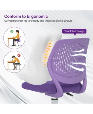 Office Task Desk Armless Chair Adjustable Mid Back Swivel