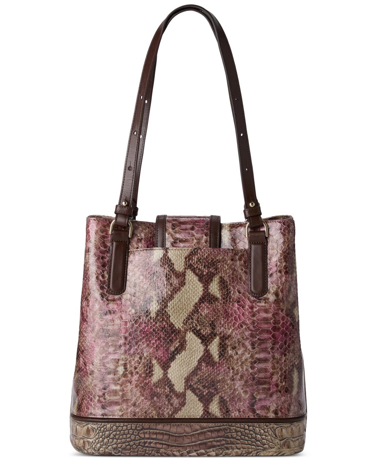Brahmin Fiora Melbourne Embossed Leather Bucket Bag