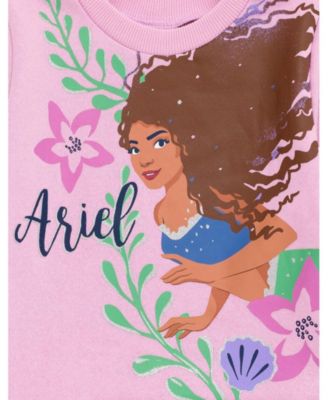 The Little Mermaid Toddler Girls Mermaid Peplum Fleece Sweatshirt and and Leggings Outfit Set (2T - 10-12)