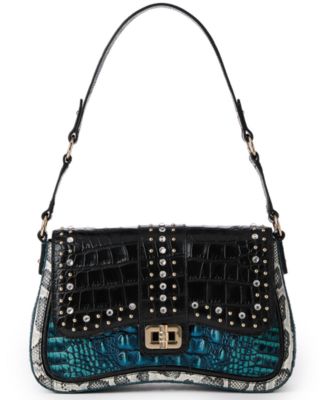 Brahmin - Nerida Luminous Studded Embossed Leather Shoulder Bag