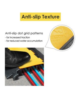 Cable Ramp Protector 3 Channel Hose Protecitive 44000 Lbs Load Capacity Heavy Duty Speed Bump for Road Driveway