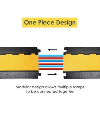 Cable Ramp Protector 3 Channel Hose Protecitive 44000 Lbs Load Capacity Heavy Duty Speed Bump for Road Driveway