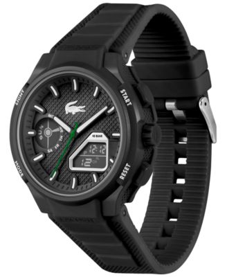 Men's LC33 Black Silicone Strap Watch 45mm