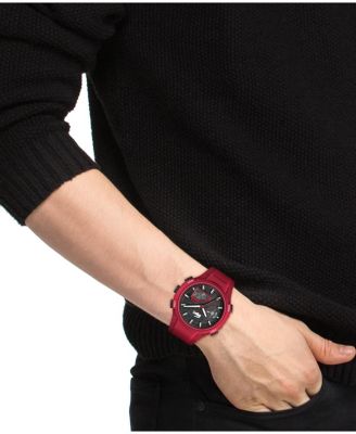 Men's LC33 Red Silicone Strap Watch 45mm