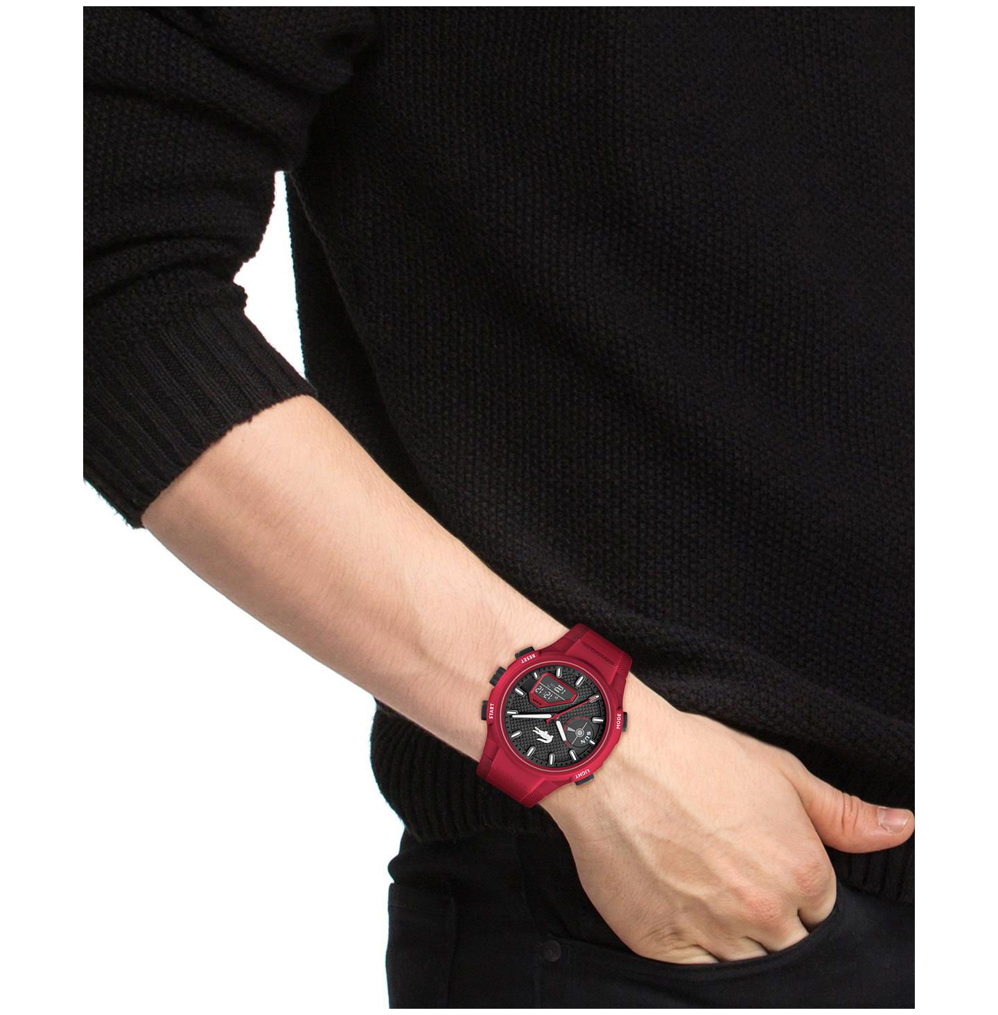 Мужские часы Lacoste LC33 Red Silicone Strap Watch 45mm — фото 4