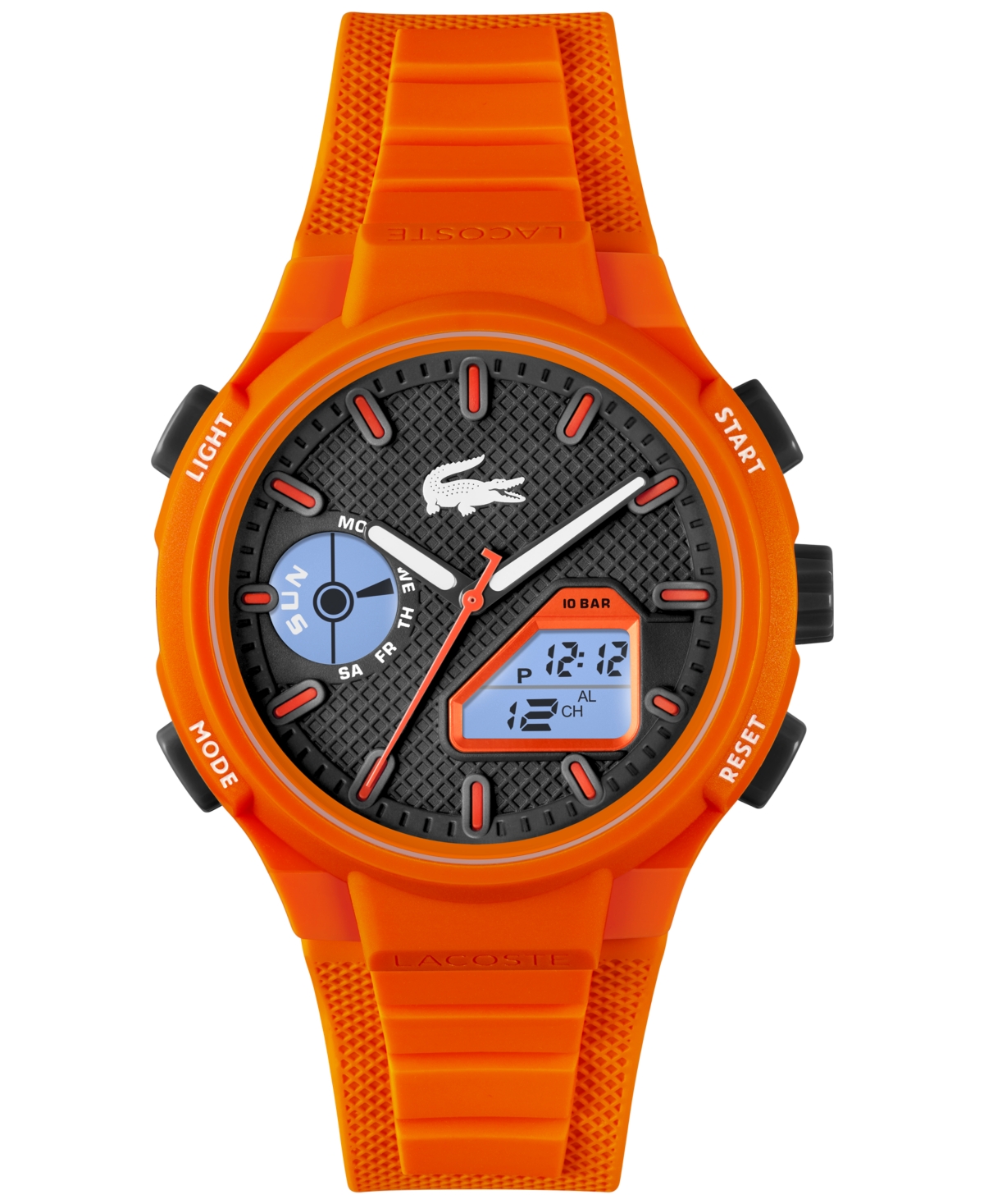 Lacoste Men's Lc33 Orange Silicone Strap Watch 45mm In Orange