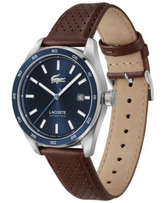 Men's Boston Automatique Brown Leather Strap Watch 40mm