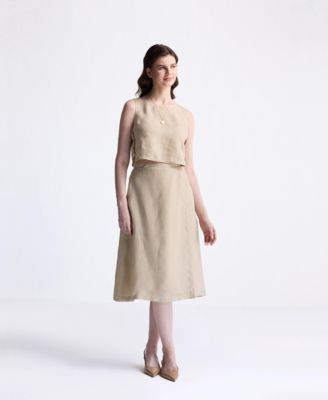 Women's Overlap Midi Skirt