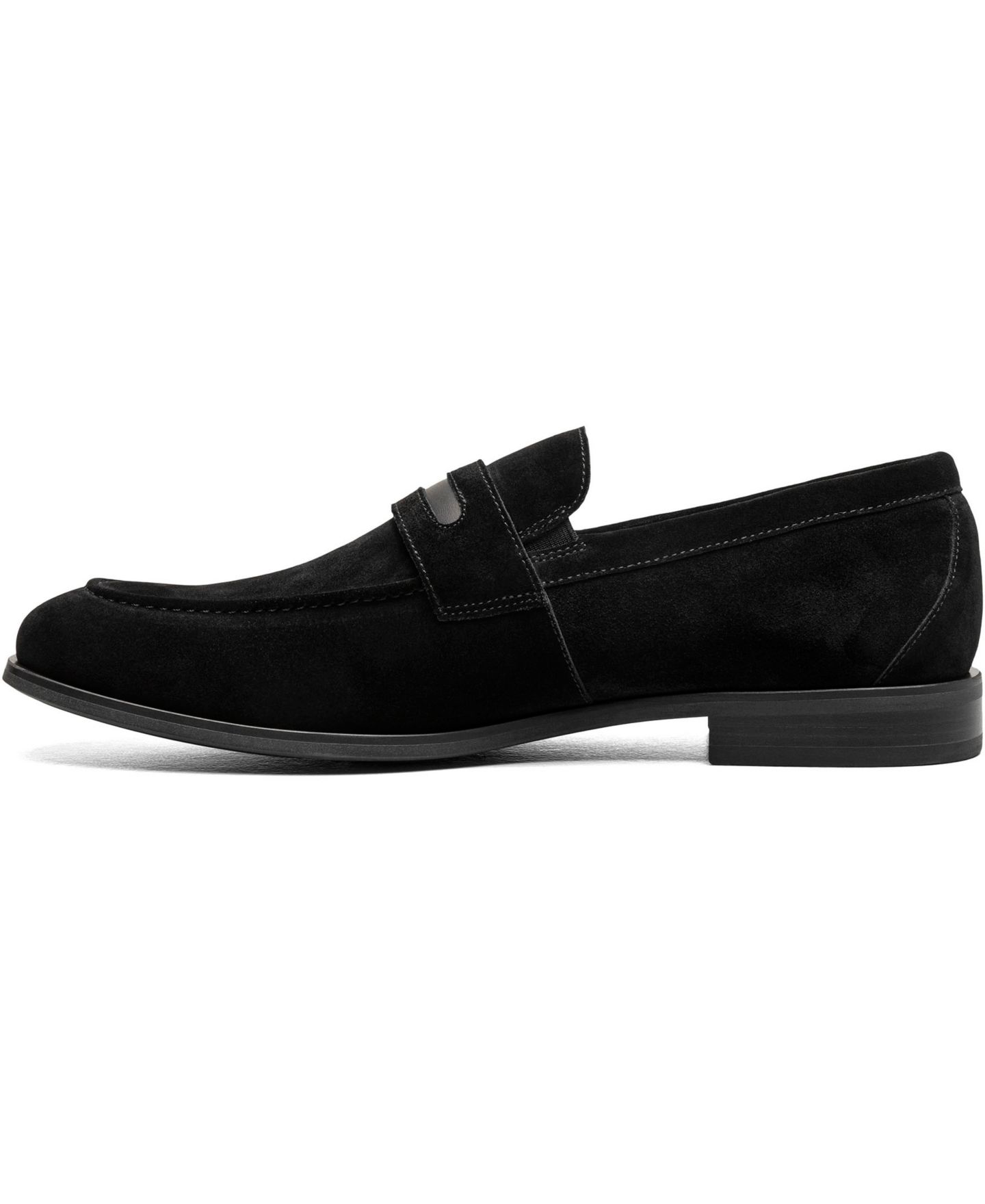 Мужские туфли Stacy Adams Burke Moc Toe Saddle Slip On, цвет: Чёрный замшевый — фото 5