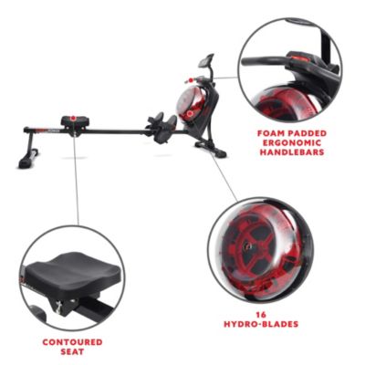 Hydro + Dual Resistance Smart Magnetic Water Rowing Machine, Black