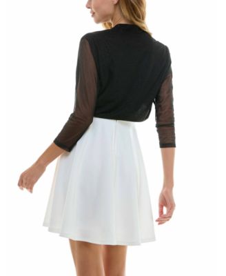 Juniors' Glittered Open-Front Shrug