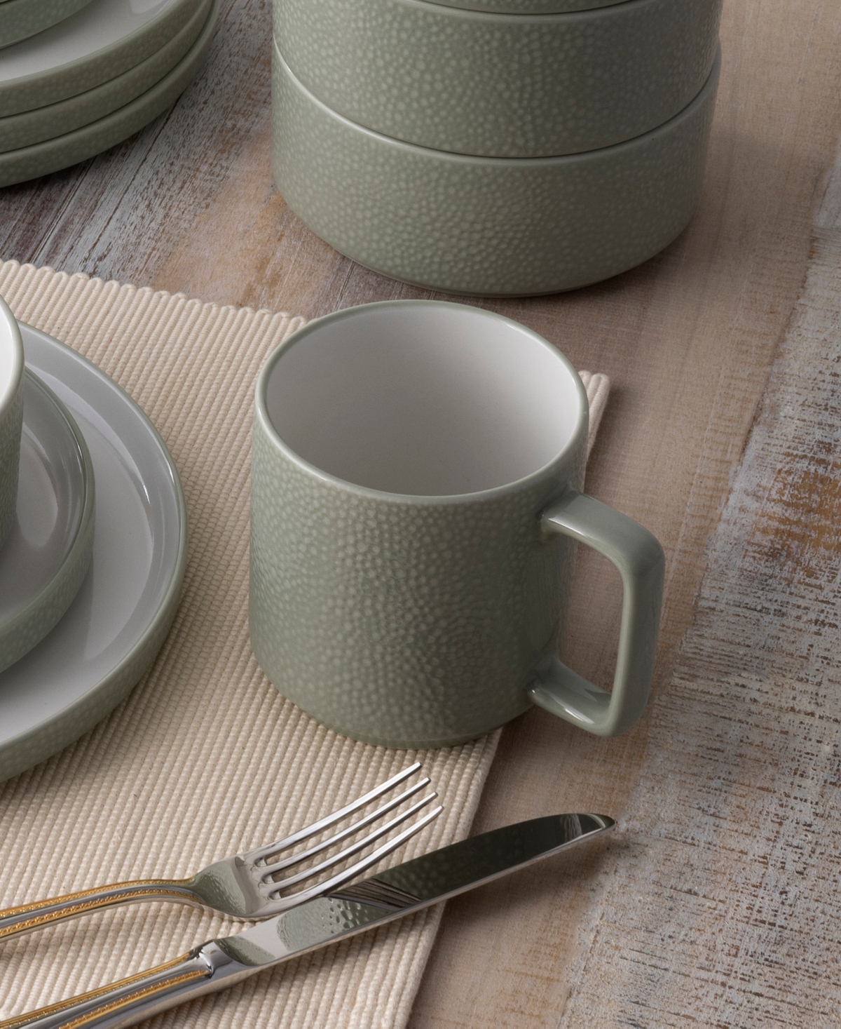 Noritake Colortex Stone 4 Piece Place Setting In Green